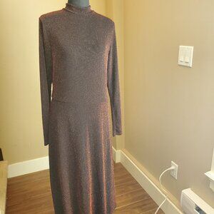 H&M burnt orange and black dress